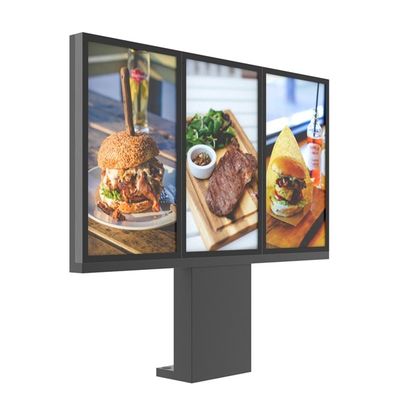 تابلوهای منوی درایو دیجیتال 49 اینچی برای رستوران ها 3000 نیت 3 صفحه نمایش در فضای باز